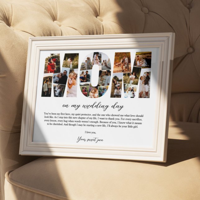 Mom Collage On My Wedding Day Mother Gift for Her Poster (Creator Uploaded)