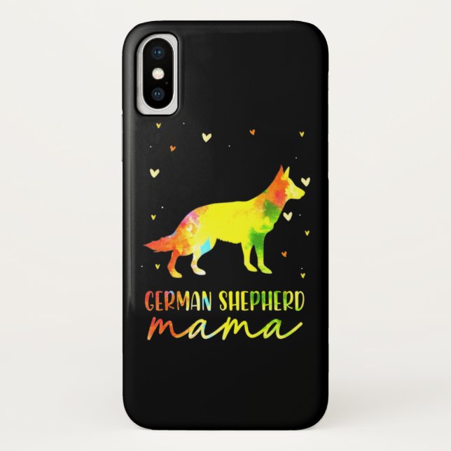 Mom Colorful German Shepherd Case-Mate iPhone Case (Back)