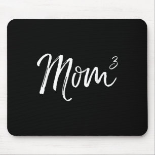 Mom Cubed Triplet Mom Of 3 Third Child Announcemen Mouse Pad