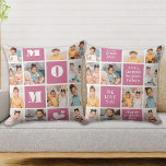 MOM Custom 12 Photo Collage Chic Pink Mother's Day Cushion<br><div class="desc">Introducing the perfect gift for the best MOM ever - a personalised photo collage pillow! This stylish and modern pillow features space for 12 special pictures, bold MOM in a colour block design, creating a unique and sentimental gift that any mother would adore. With the spaces to add personalised special...</div>