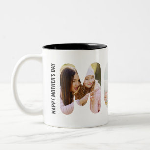 Mom Custom Word Photo Collage Mother's Day Two-Tone Coffee Mug