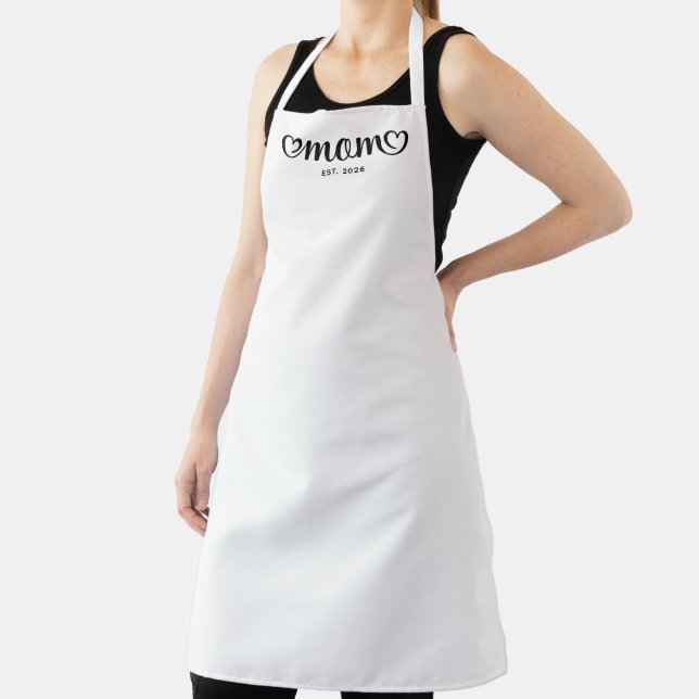 Mom Cute Hearts Script Apron (Insitu)