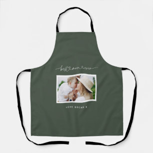 Mom cute modern script photo gift  apron