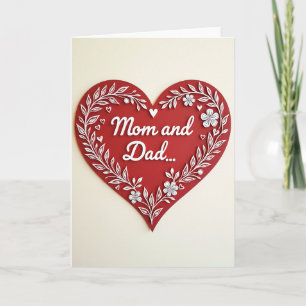 Mom Dad Floral Heart Card