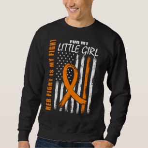 Mom Dad Little Girl Daughter Leukemia Awareness Fl Sweatshirt
