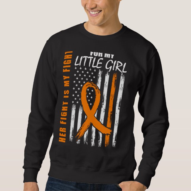 Mom Dad Little Girl Daughter Leukemia Awareness Fl Sweatshirt (Front)