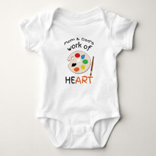 Mom & Dad’s work of Heart Baby Bodysuit