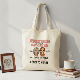 Mom Daughter Love Across Distance Heart to Hear Tote Bag