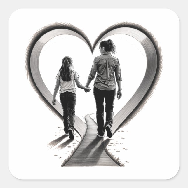 Mom day´s love  square sticker (Front)