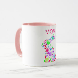 "MOM" EASTER EGG RABBIT IN PASTEL COLORS MUG