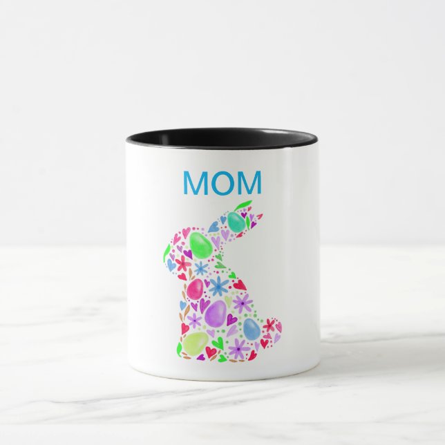 "MOM" EASTER EGG RABBIT IN PASTEL COLORS MUG (Center)