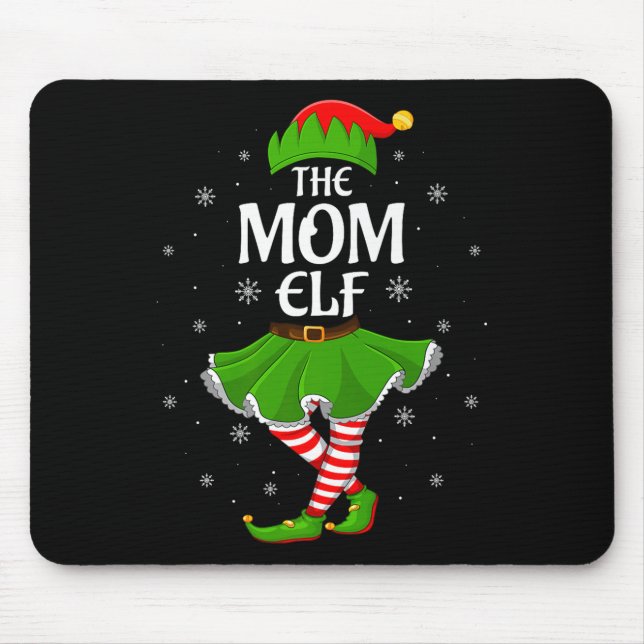 Mom Elf Christmas Family Girls Women Elf Squad Xma Mouse Pad (Front)