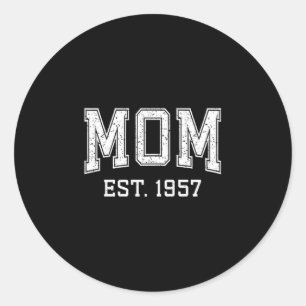Mom Est 1957 D Mother’s Day Ized Premium Tri-blend Classic Round Sticker