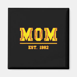 Mom Est. 1982 Funny Sports Year Established Mother Magnet