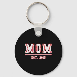 Mom Est. 2015 Funny Sports Year Established Mother Key Ring
