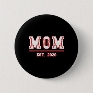 Mom Est. Funny Sports Year Established Mother Retr 6 Cm Round Badge