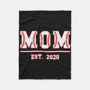 Mom Est. Funny Sports Year Established Mother Retr Fleece Blanket