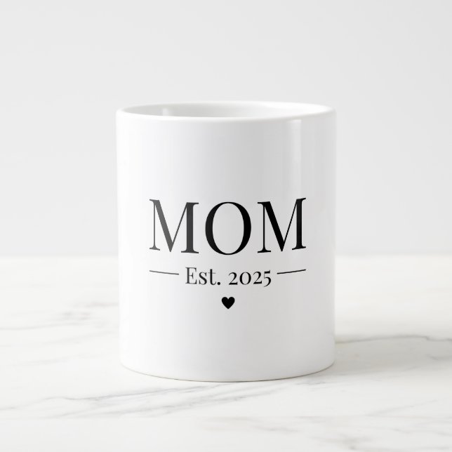 Mom Established 2025 Large Coffee Mug (Front)
