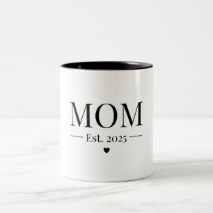 Mom Established 2025 Two-Tone Coffee Mug