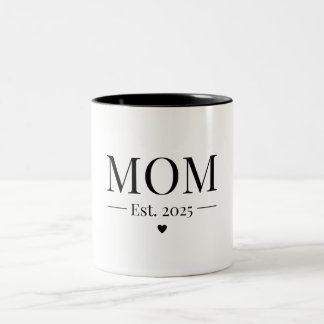 Mom Established 2025 Two-Tone Coffee Mug