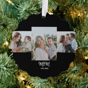 Mom Established, 3-Photo Ornament Card