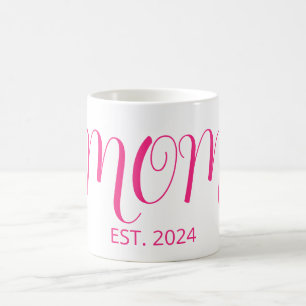 Mom Established Big Script New Mom Gift Coffee Mug