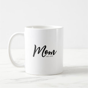 Mom Established Black Script Coffee Mug