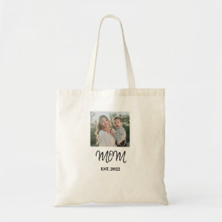 Mom Established, Black Script, Photo Tote Bag