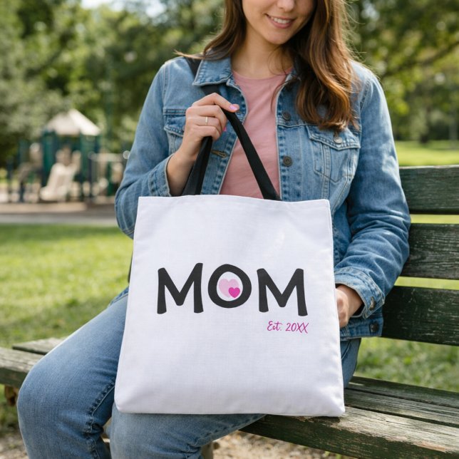 Mom Established Double Nested Pink Heart Tote Bag (Creator Uploaded)