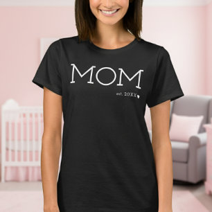 Mom Established Heart Black Minimal T-Shirt