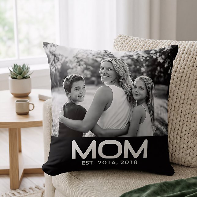 Mom Established Modern Bold Photo  Cushion (Creator Uploaded)