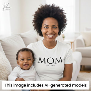 Mom Established Modern Customizable Mother T-Shirt