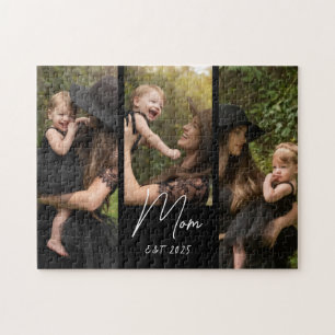 Mom Established Modern Script 3 Photo  Jigsaw Puzzle