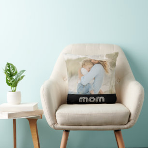 Mom Established Modern Script Photo Cushion