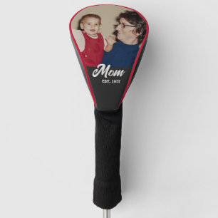 Mom Established Modern Script Photo Golf Head Cover