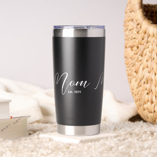 Mom Established New Mom Gift Black Insulated Tumbler