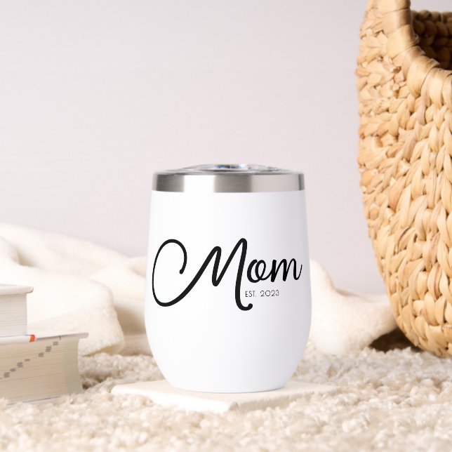 Mom Established New Mom Gift Thermal Wine Tumbler (Living Room (Rotated))