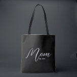Mom Established New Mom Gift Tote Bag<br><div class="desc">Black White Mama Established New Mom Gift - Minimal Elegant Script Mom Tote Bag - Add your custom "Est" established year date when your first child was born. Add additional years for each child.</div>