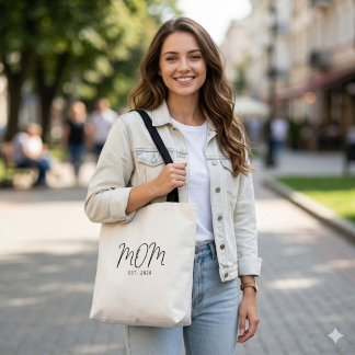 Mom Established New Mom Gift Tote Bag