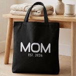 Mom Established New Mom Gift Tote Bag<br><div class="desc">Black White Mama Established New Mom Gift - Minimal Elegant Bold Mom Tote Bag - Add your custom "Est" established year date when your first child was born. Add additional years for each child.</div>