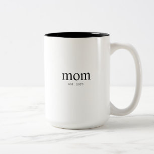 Mom Established New Mom Gift Two-Tone Coffee Mug