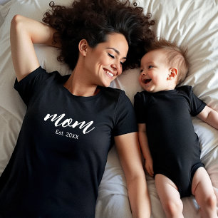 Mom Established New Mom Script Gift T-Shirt