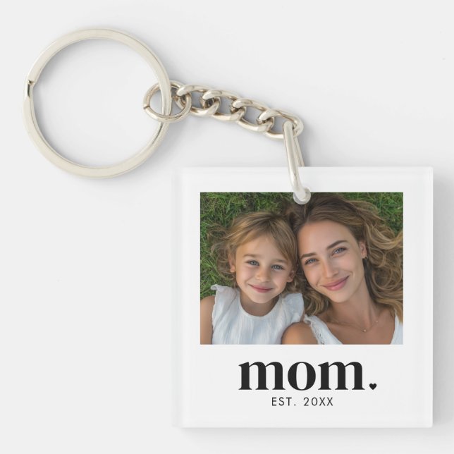 Mom Established Photo Gift  Key Ring (Front)