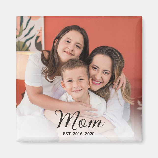 Mom Established Photo Gift Magnet (Front)