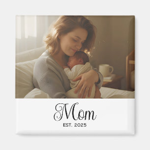 Mom Established Photo Gift Magnet