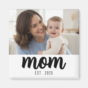 Mom Established Photo Gift  Magnet