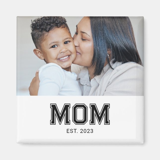 Mom Established Photo Gift Magnet (Front)