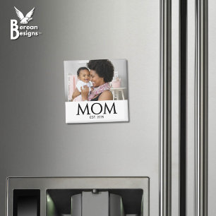 Mom Established Photo Gift Magnet