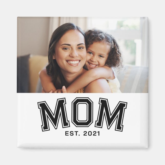 Mom Established Photo Gift Magnet (Front)