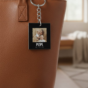 Mom Established Photo Gift Magnet Key Ring